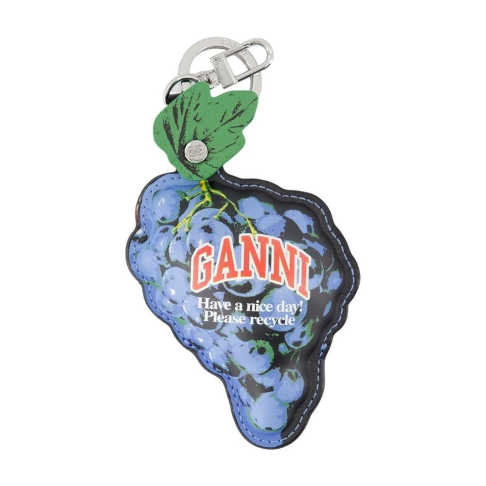 Ganni Grape Wallet - Leather - Blue