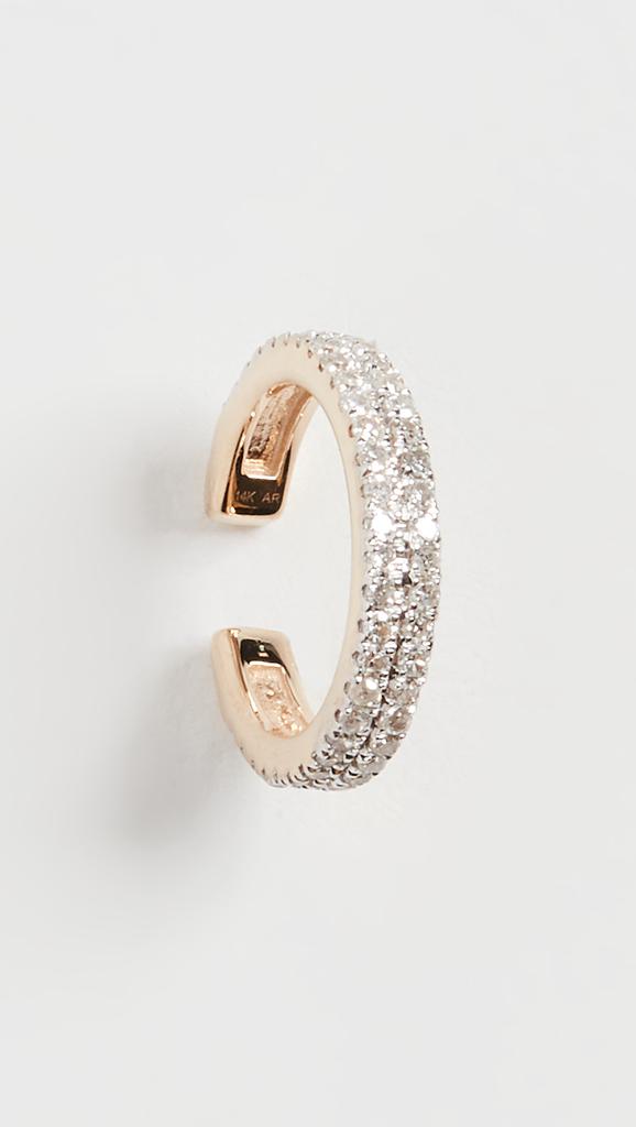 Adina Reyter 14k Large Double Wide Pavé Ear Cuff