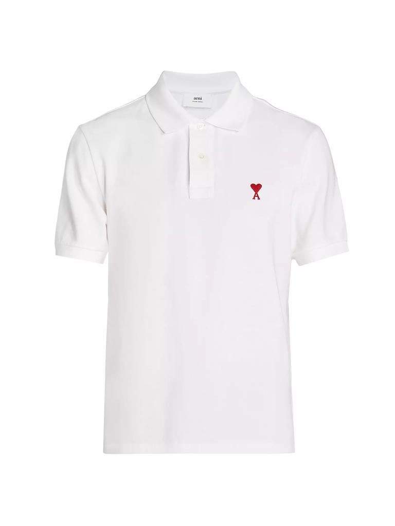 AMI Ami De Coeur Polo Shirt BLANC X-Small - Polo Shirts
