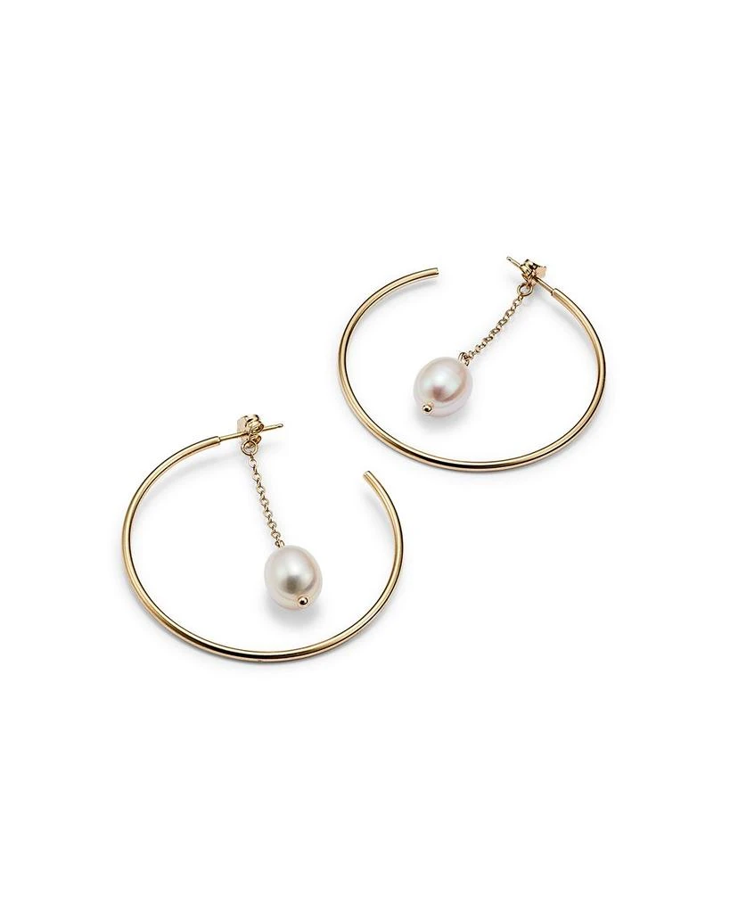 Moon & Meadow 14K Yellow Gold Hoop Earrings with Cultured Freshwater Pearl - Exclusive 3