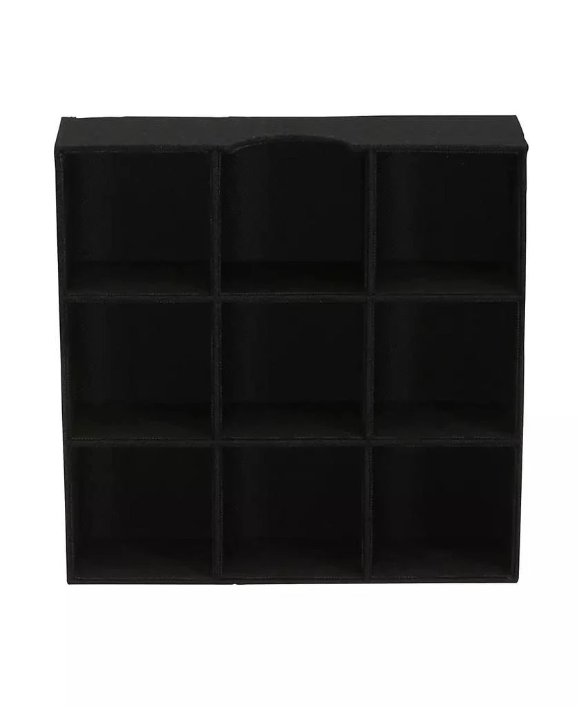 Household Essentials 9-Compartment Drawer Organizers, Pack of 2, Black Linen 4