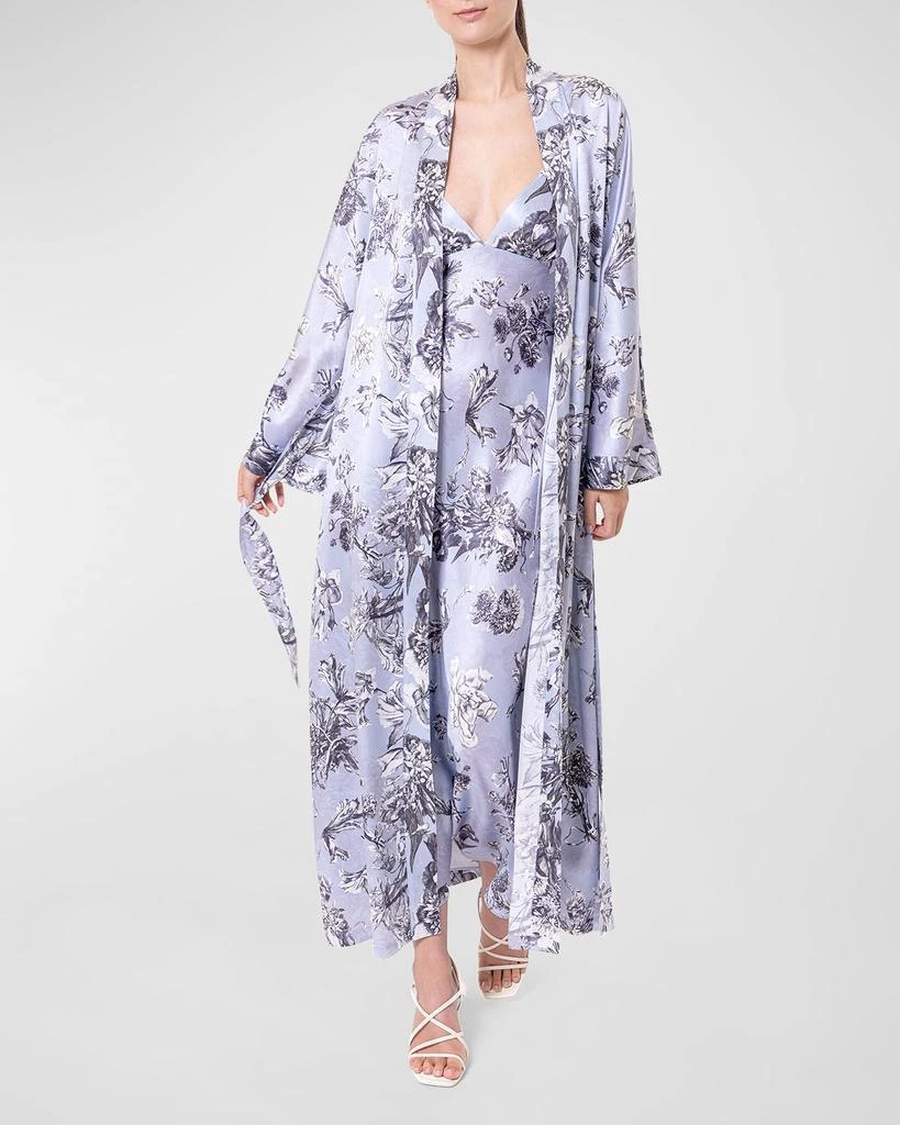Christine Lingerie Toile Jardin Floral-Print Charmeuse Robe 4