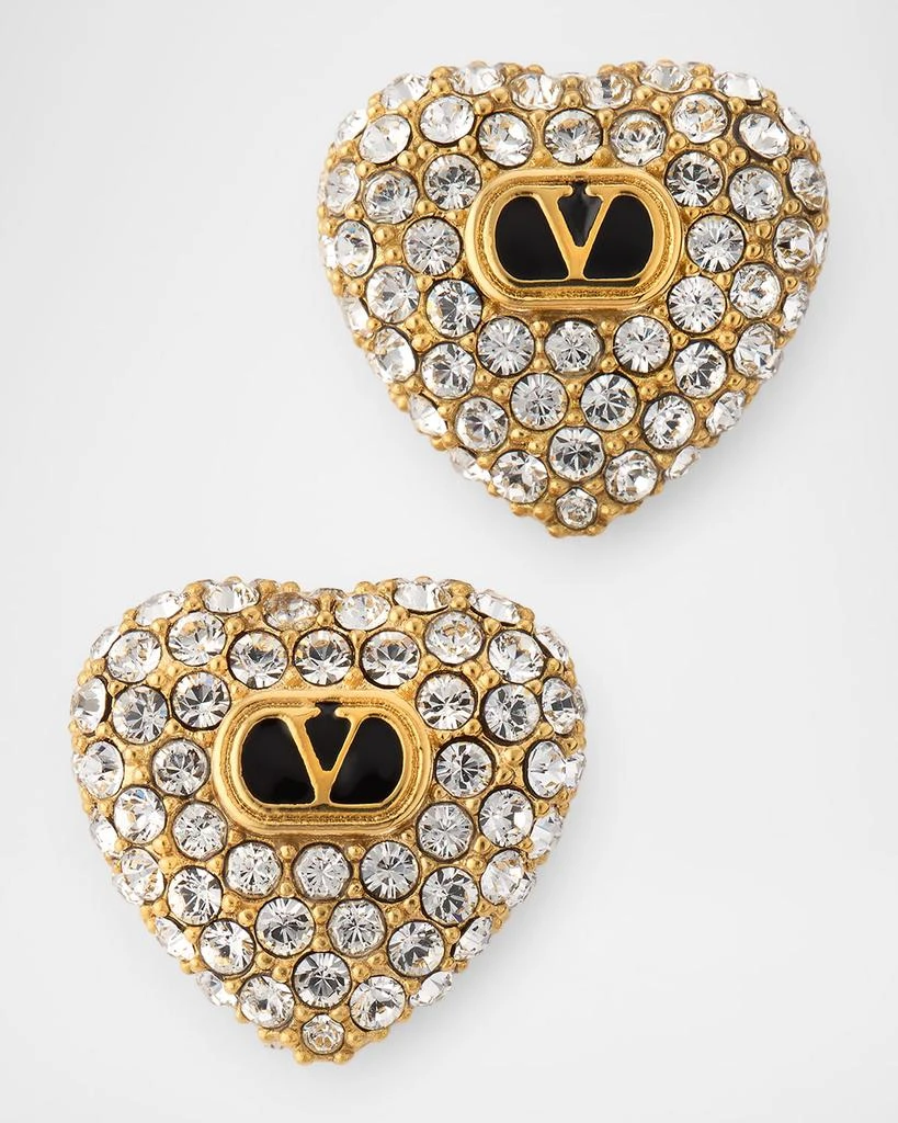 Valentino Coeur Royal Earrings in Metal, Enamel and Swarovski® Crystals