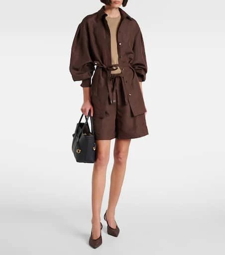 Max Mara Straw leather-trimmed raffia-effect pumps 3