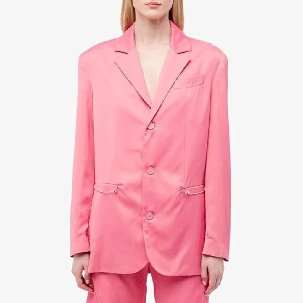 Artica Arbox Women
s  Blazer Bubble Gum Three-Button Suit Jacket RED507