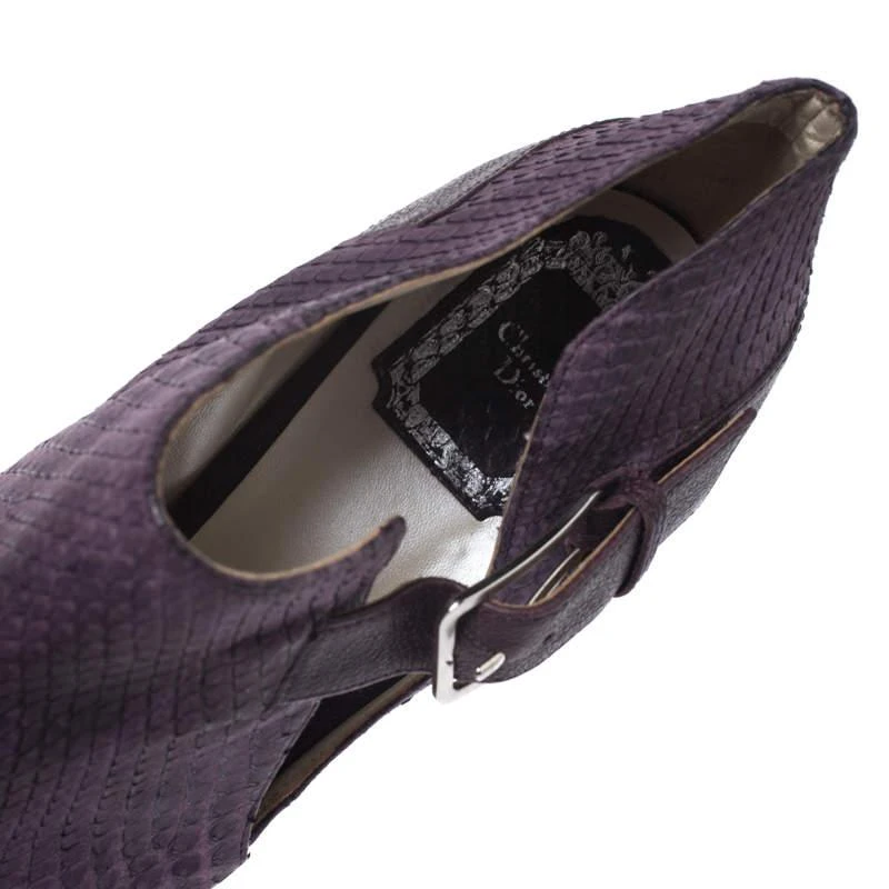 Dior Dior Purple Python Leather And Embossed Leather Platform Ankle Booties Size 40 7