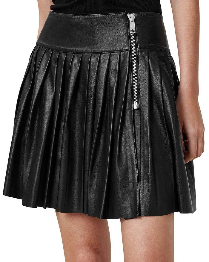 ALL SAINTS Vena Lea Leather Kilt Skirt 4