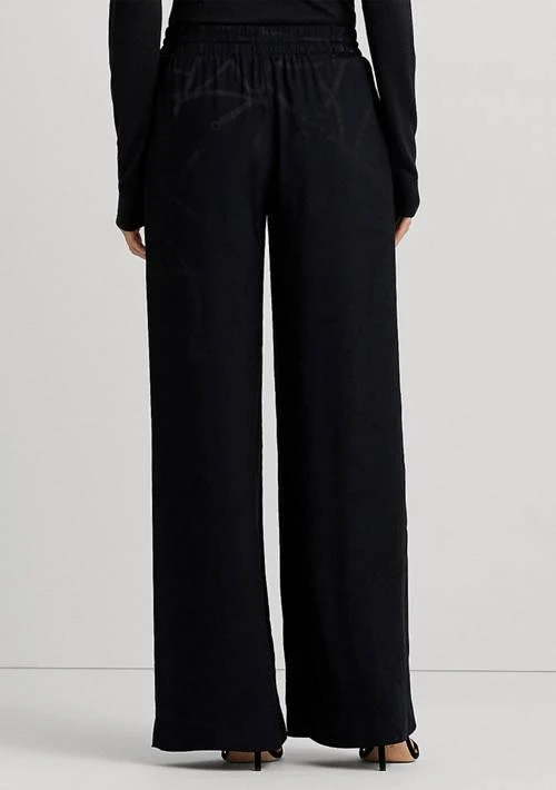 Ralph Lauren Belting-Motif Jacquard Wide-Leg Pants 2