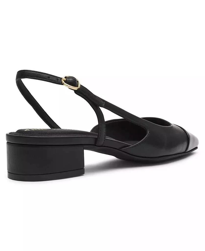 Anne Klein Women's Nia Block Heel Cap Toe Slingback Flats 7