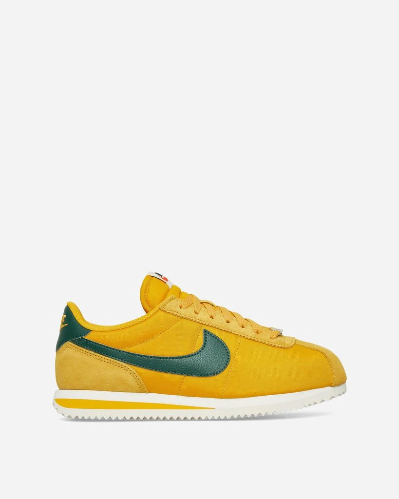 NIKE Women's Cortez Textile Sneakers Yellow Ochre / Gorge Green 1
