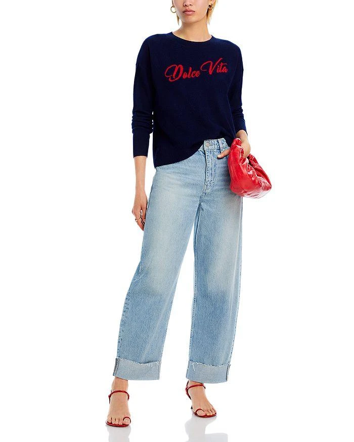 AQUA AQUA Dolce Vita Crewneck Cashmere Sweater - Exclusive 2