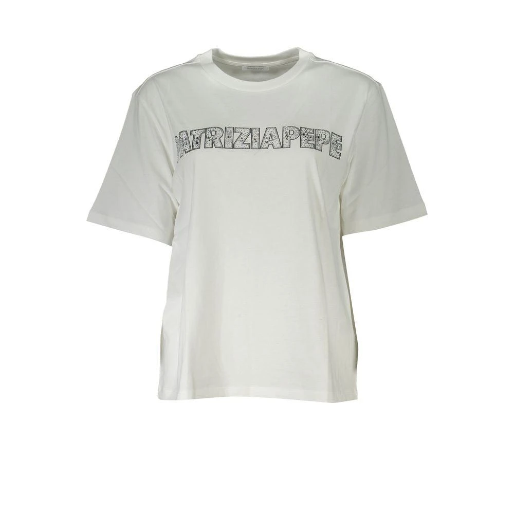PATRIZIA Elegant Short Sleeve Crew Neck T-Shirt with Rhinestone Women's Detail 1