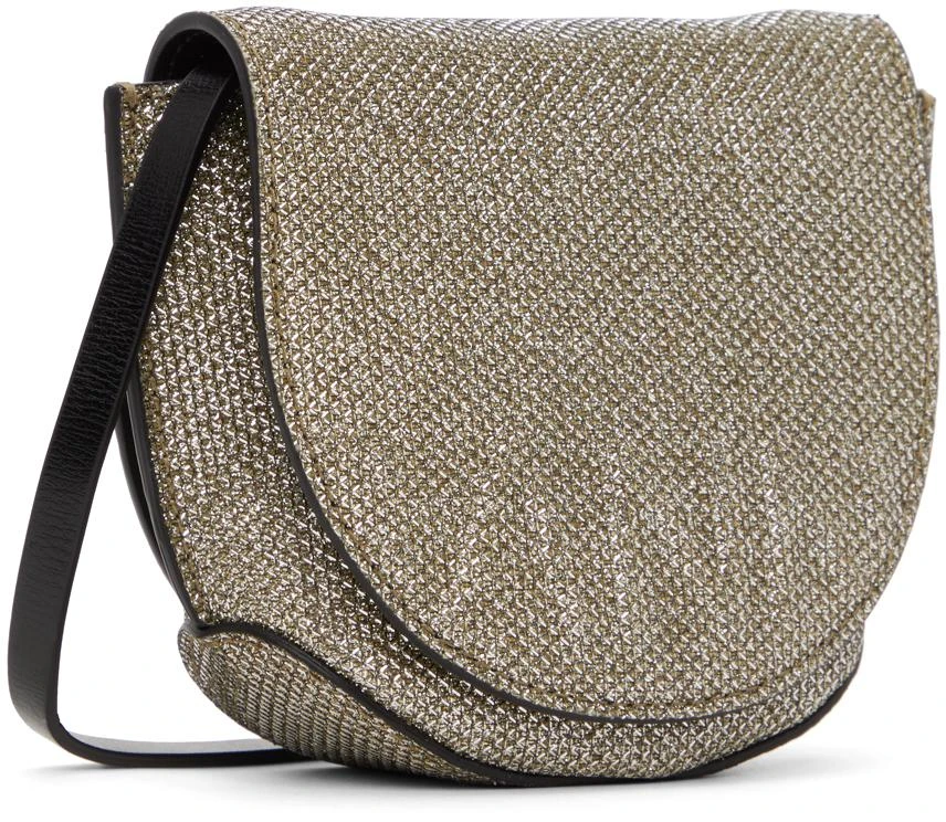 Ganni Gold Nano Banner Saddle Bag 2