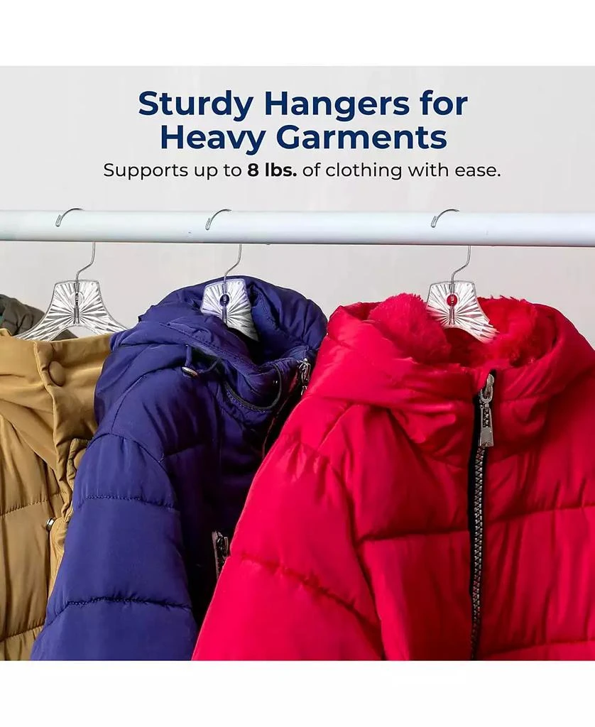 SereneLife 12 Pcs. Clear Plastic Hangers – Non-Slip, Crystal-Cut, Durable 
Space-Saving Invisible Hangers for Suits 
Clothing (Transparent) 4