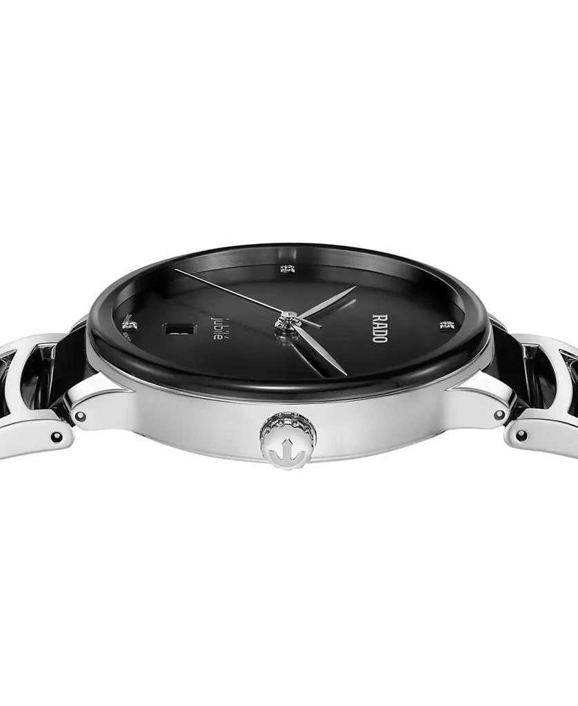Rado Unisex Swiss Centrix Diamond (1/20 ct. t.w.) Black Ceramic & Stainless Steel Bracelet Watch 40mm 2