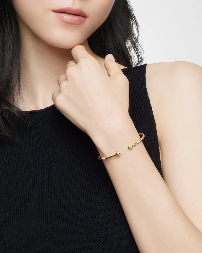 David Yurman Cablespira Bracelet with Gemstone and Diamonds in 18K Gold 3