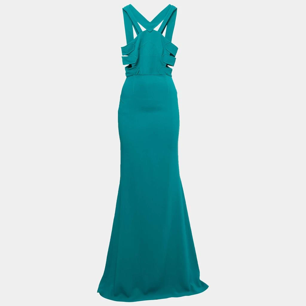 Roland Mouret Roland Mouret Persian Green Stretch Crepe Cut-Out Luzon Gown M - M