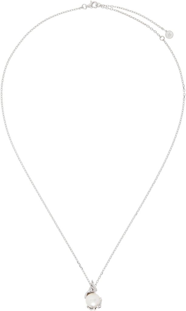 Alan Crocetti SSENSE Exclusive Silver Pearl In Heat Necklace