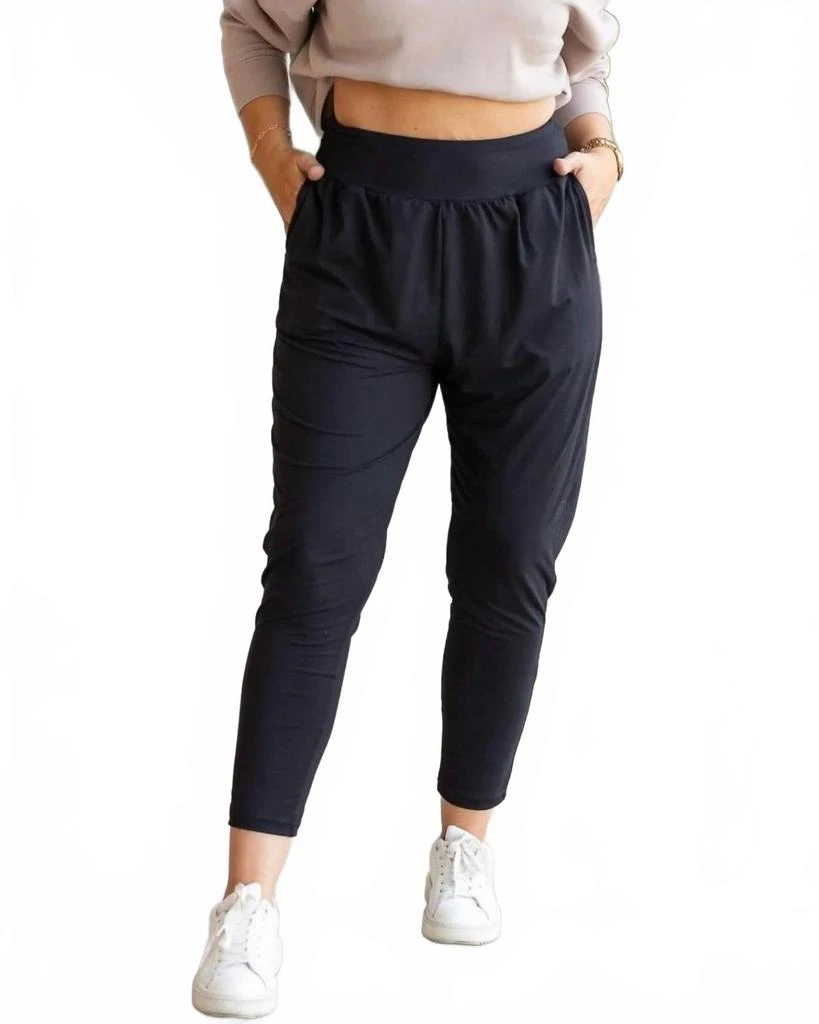Julia Rose Annie Casual Harem Jogger Pants In Black