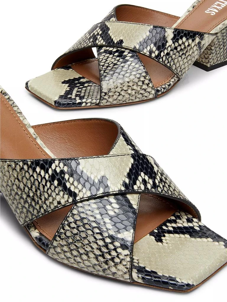 Paris Texas Python-Print Leather Mules 5