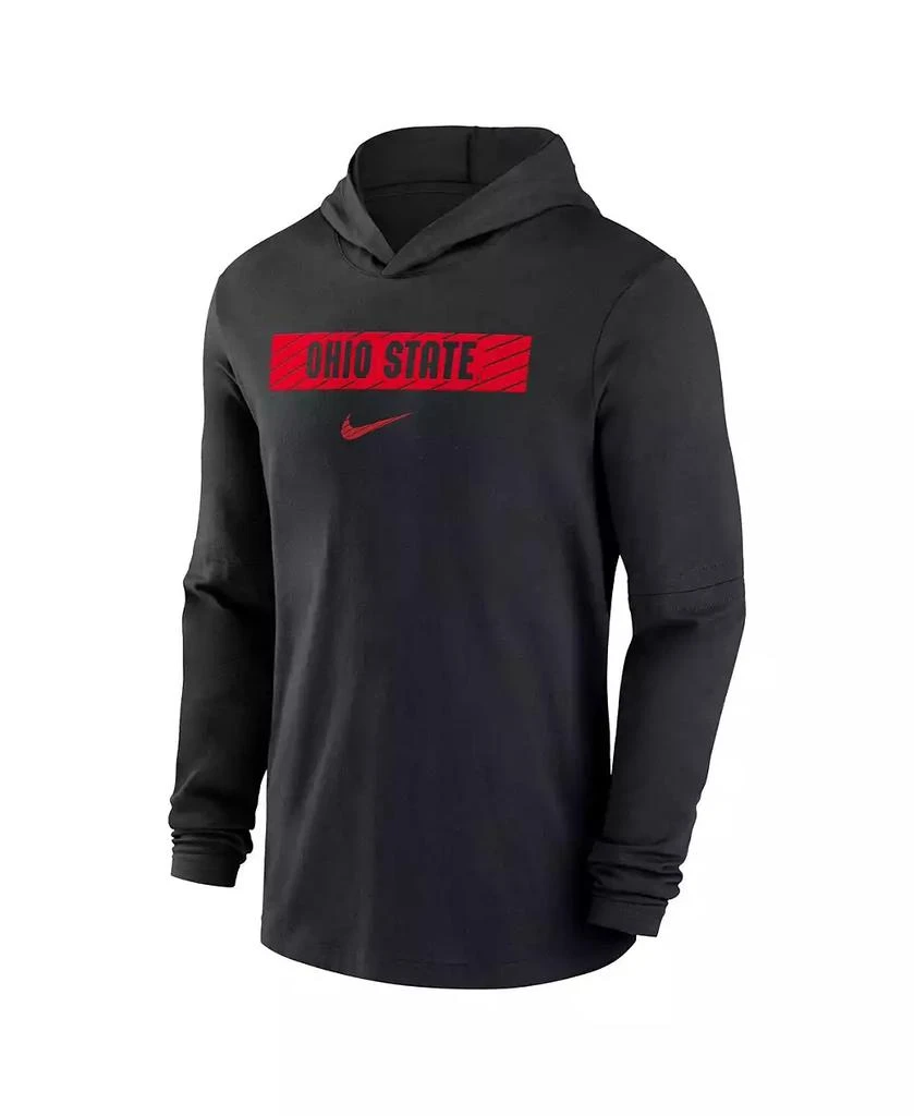 NIKE Men's Black Ohio State Buckeyes Sideline Hoodie Performance Long Sleeve T-Shirt 3