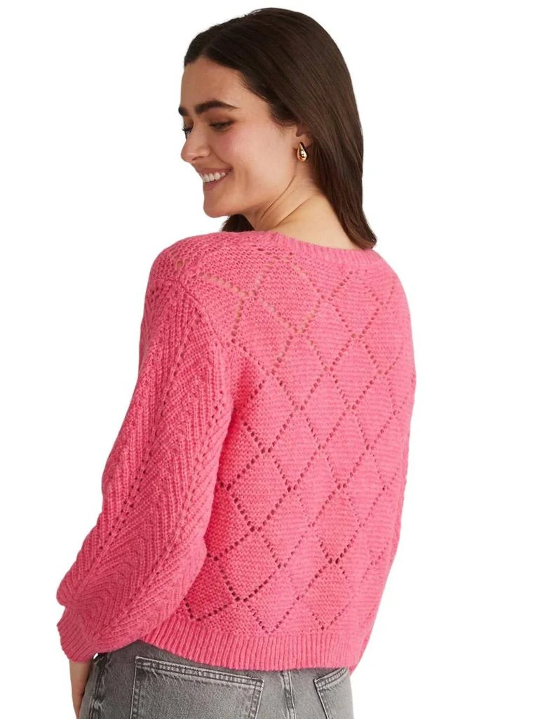 525 America Kelsey Pointelle Sweater In Carmine Rose 3