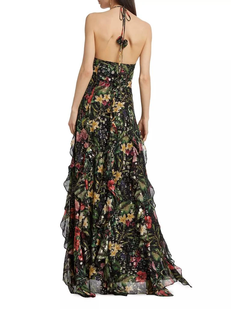 Ramy Brook Idella Floral Halter Gown 5