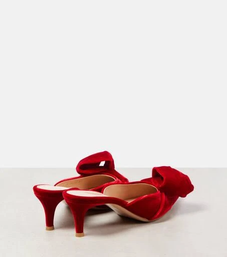 Gianvito Rossi 55 bow-detail velvet mules 2