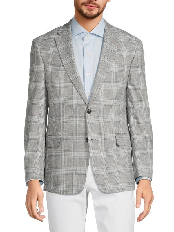 Saks Fifth Avenue Modern Fit Plaid Sport Coat 1