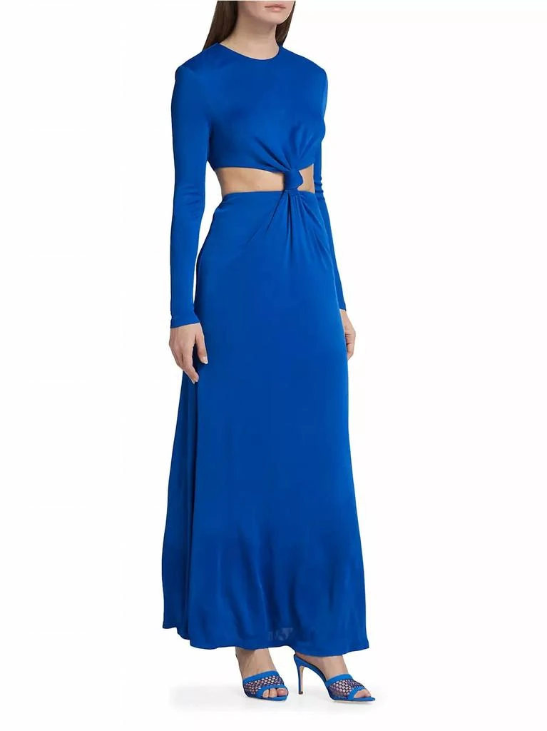 Farm Rio Women's Knot Cut Out Maxi Dress In Medium Blue 2