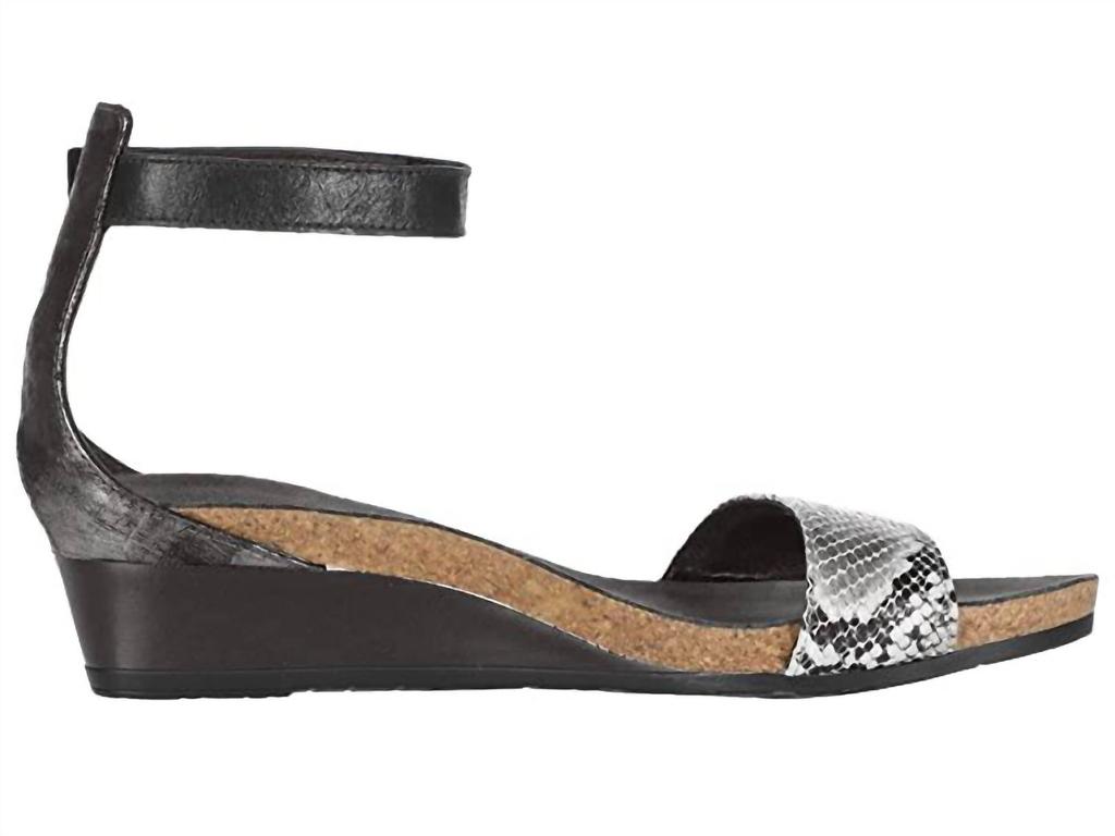 Naot Women's Pixie Cobra Leather Onyx Leather Wedge In Grey