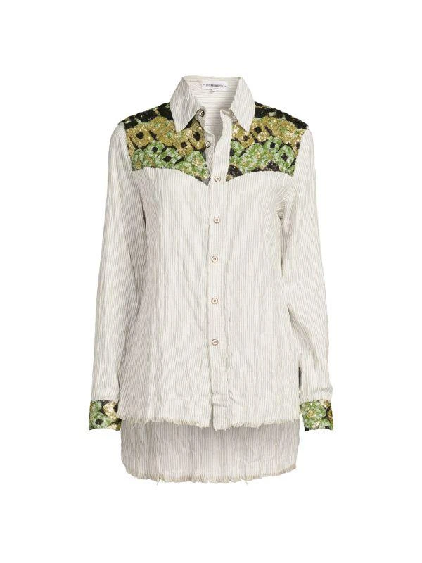 Etienne Marcel Sequin Button-Down Top 4