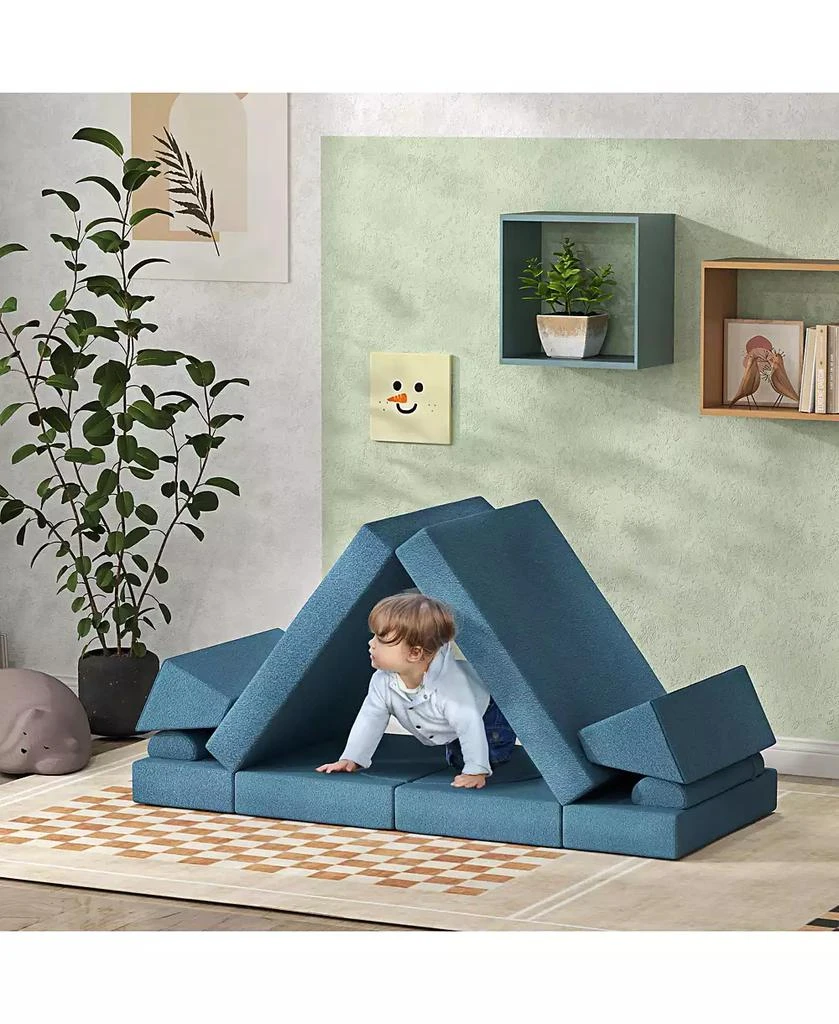 Qaba 12 Pieces Foam Climbing Blocks, Climbing Toys for Toddlers, 3