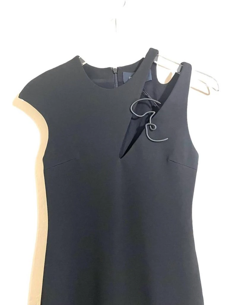 CUSHNIE Cap Sleeve Twist Cutout Pencil Dress In Black 3