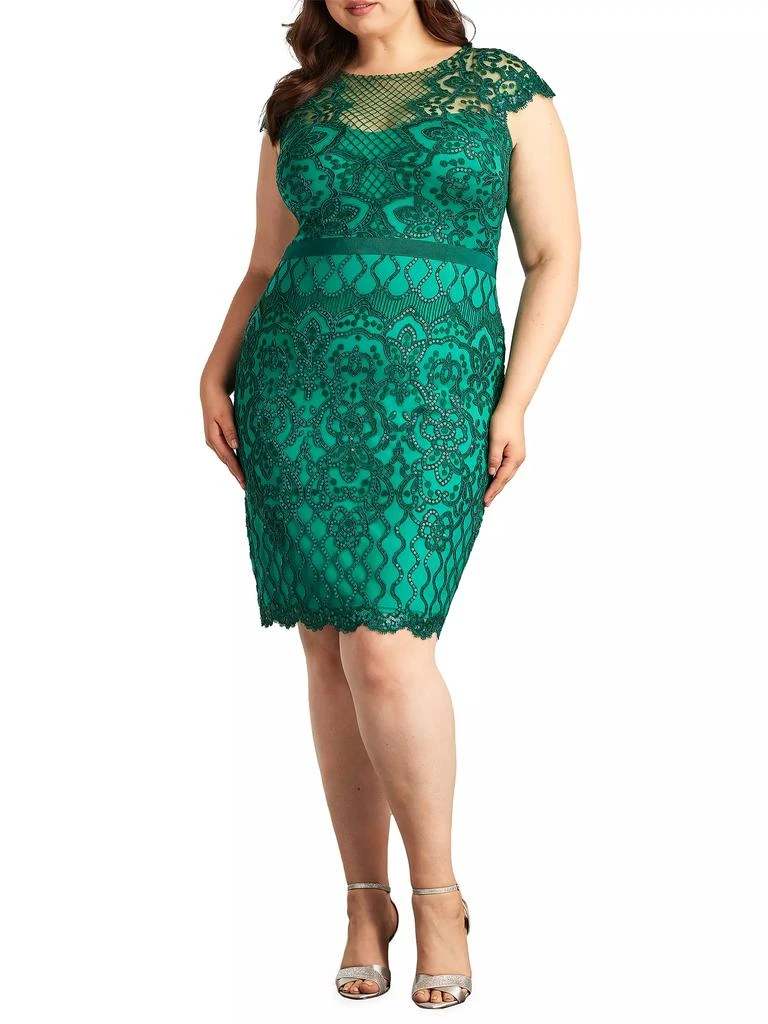 Tadashi Shoji Plus Sequined Lace Cocktail Dress 2