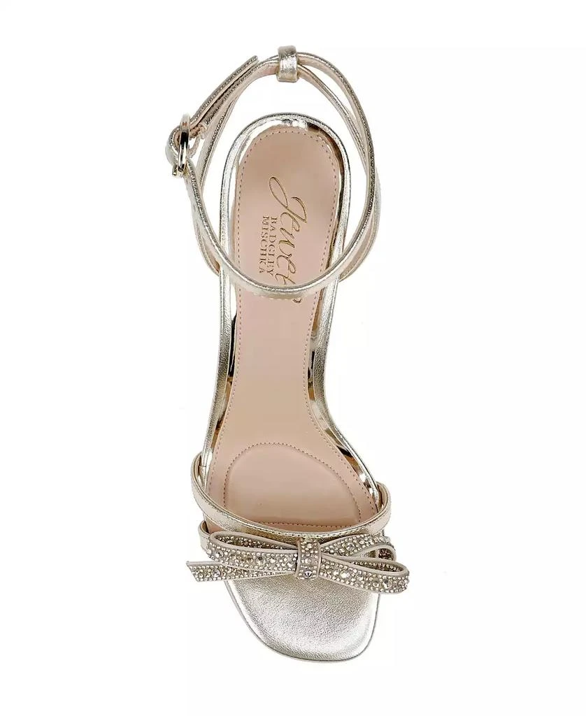 Badgley Mischka Women's Hillary Bow Detail Block Heel Evening Sandals 4