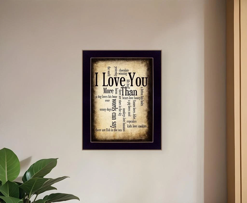 Hivvago I Love You 1 Black Framed Print Wall Art