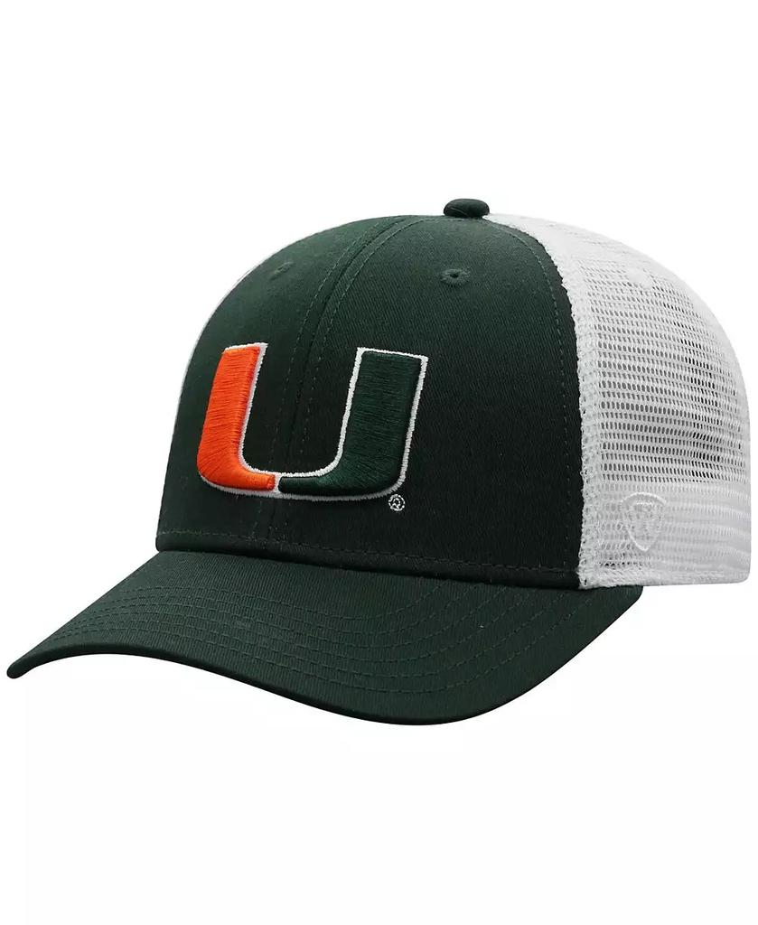 Top of the World Men's Green, White Miami Hurricanes Trucker Snapback Hat