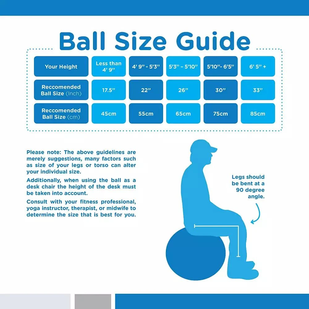 Bintiva Anti-Burst Exercise Stability Yoga Ball for Fitness 8