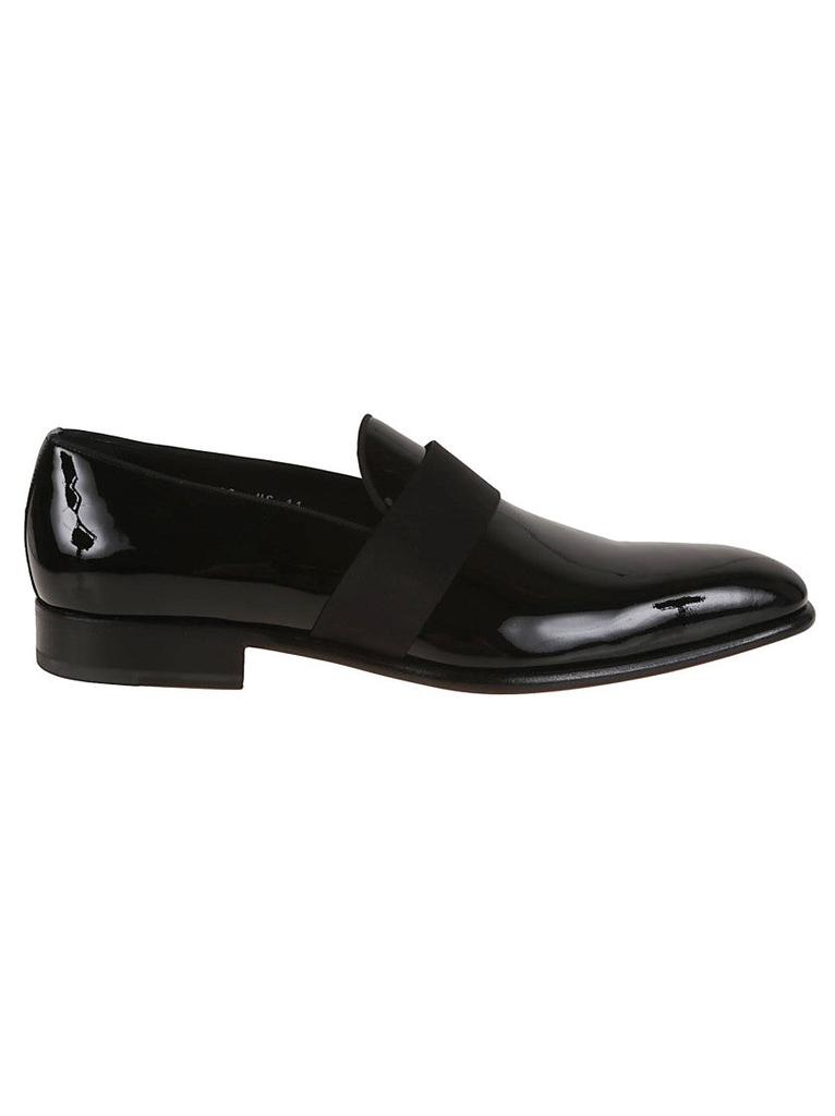 Santoni Patent Leather Moccasin With Tapered Toe Design