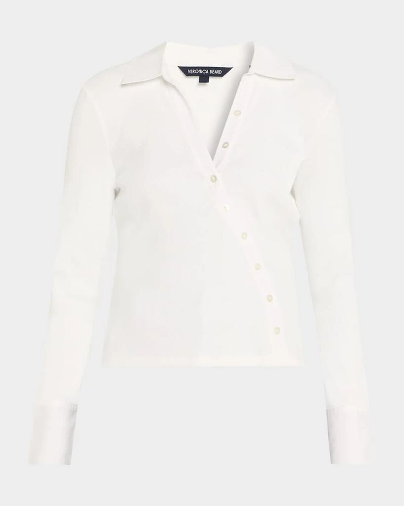 VERONICA BEARD Brenner Long-Sleeve Asymmetric Button Top