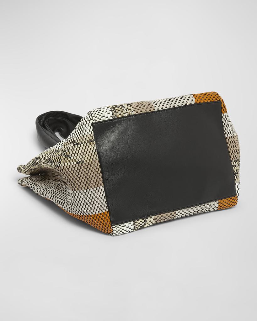 送料関税込【Dries Van Noten】フリル トートバッグ DRIES VAN NOTEN☆フリルトートバッグ レザー ブラック (Dries
