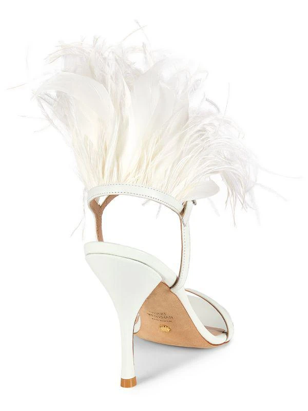 Stuart Weitzman Plume Mestizo Feather Trim Sandals 3