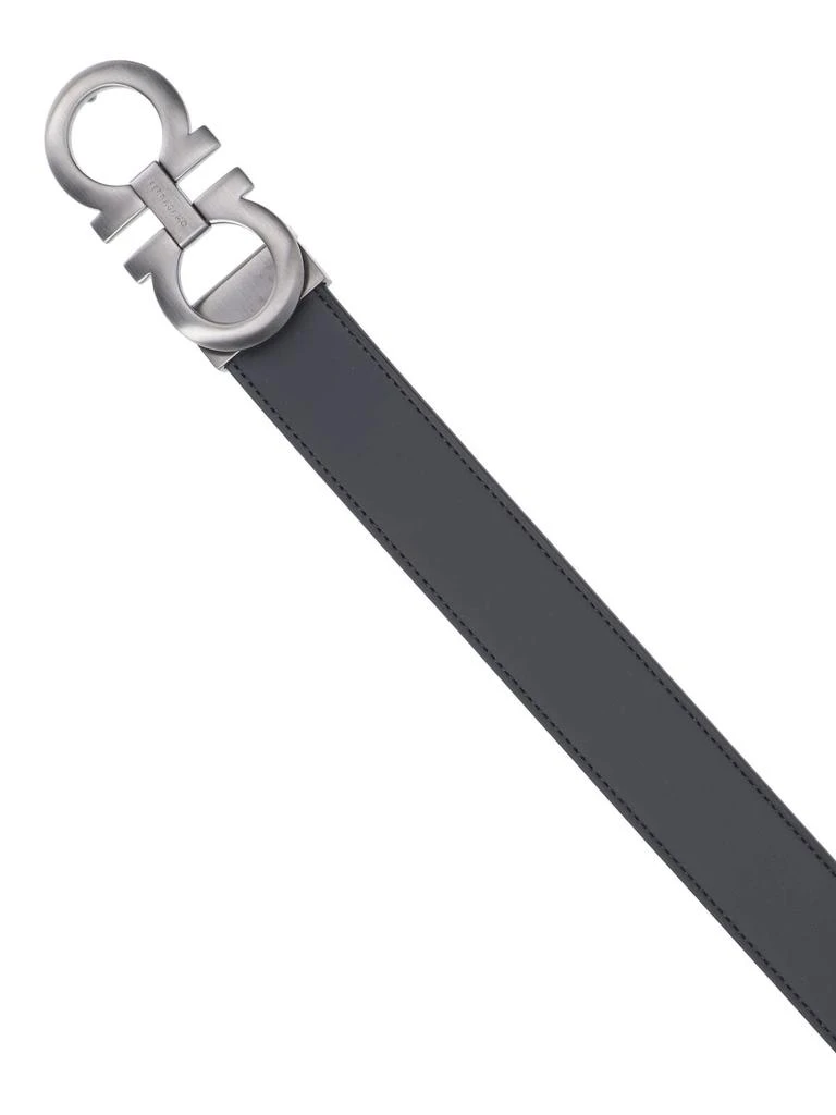 Salvatore Ferragamo Reversible Leather Belt with Distinctive Silver Buckle 3