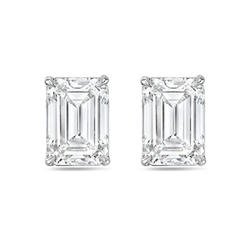Diana M Jewels Diana M Jewels - 5.00 Cts Lab Grown Emerald Cut Stud Earrings 2