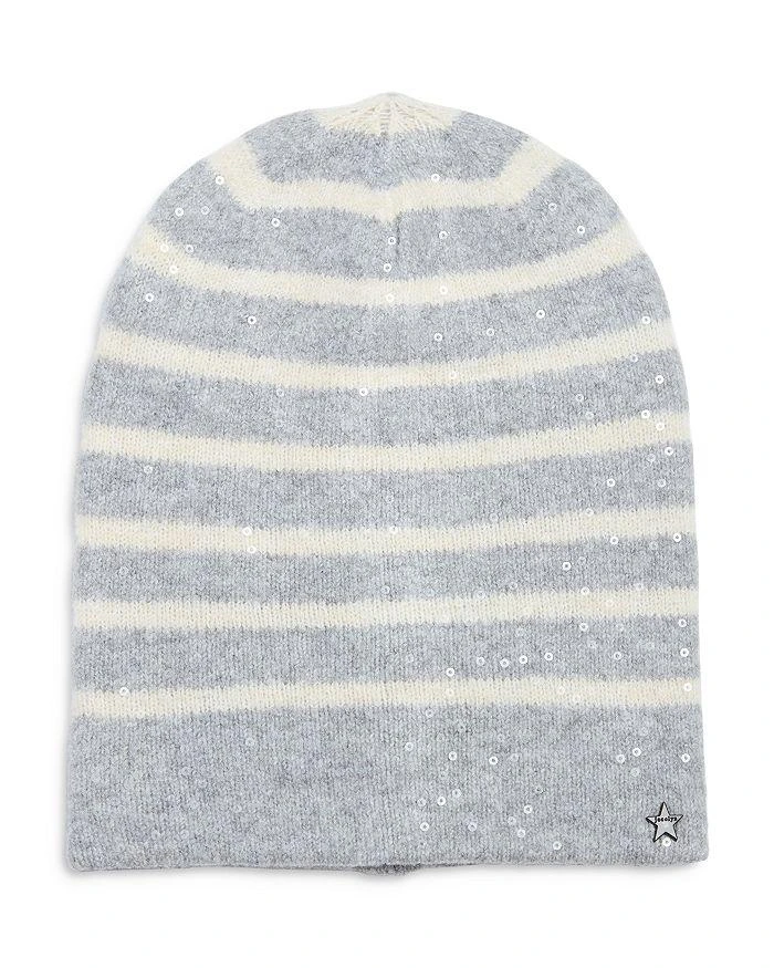 Jocelyn Star Charm Sequin Striped Beanie 1