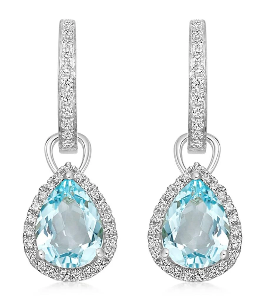 Kiki McDonough White Gold, Diamond and Blue Topaz Grace Earrings 1