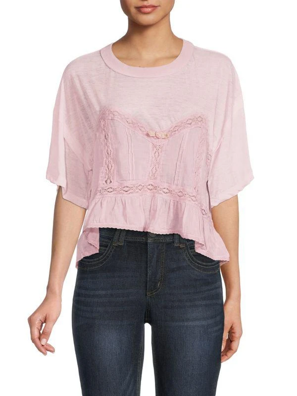 Free People Fall In Love Drop Shoulder Crop Top 1