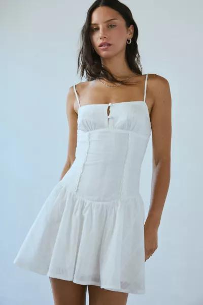 Kiss The Sky Kiss The Sky Eden Textured Check Drop Waist Mini Dress
