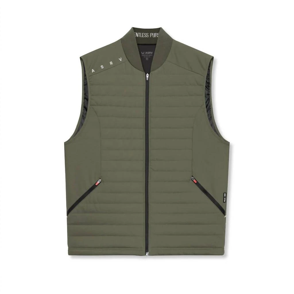 ASRV Men's Insulated Run Vest In Dark Olive 5